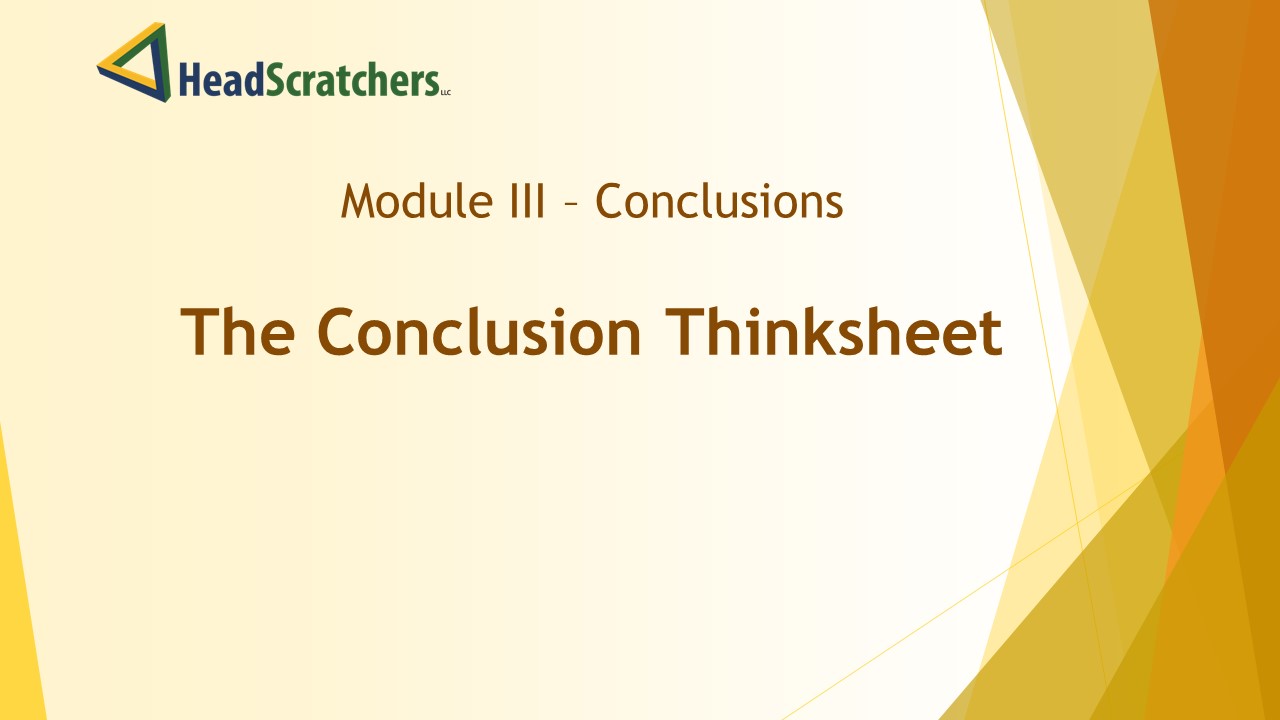 The Conclusion Thinksheet